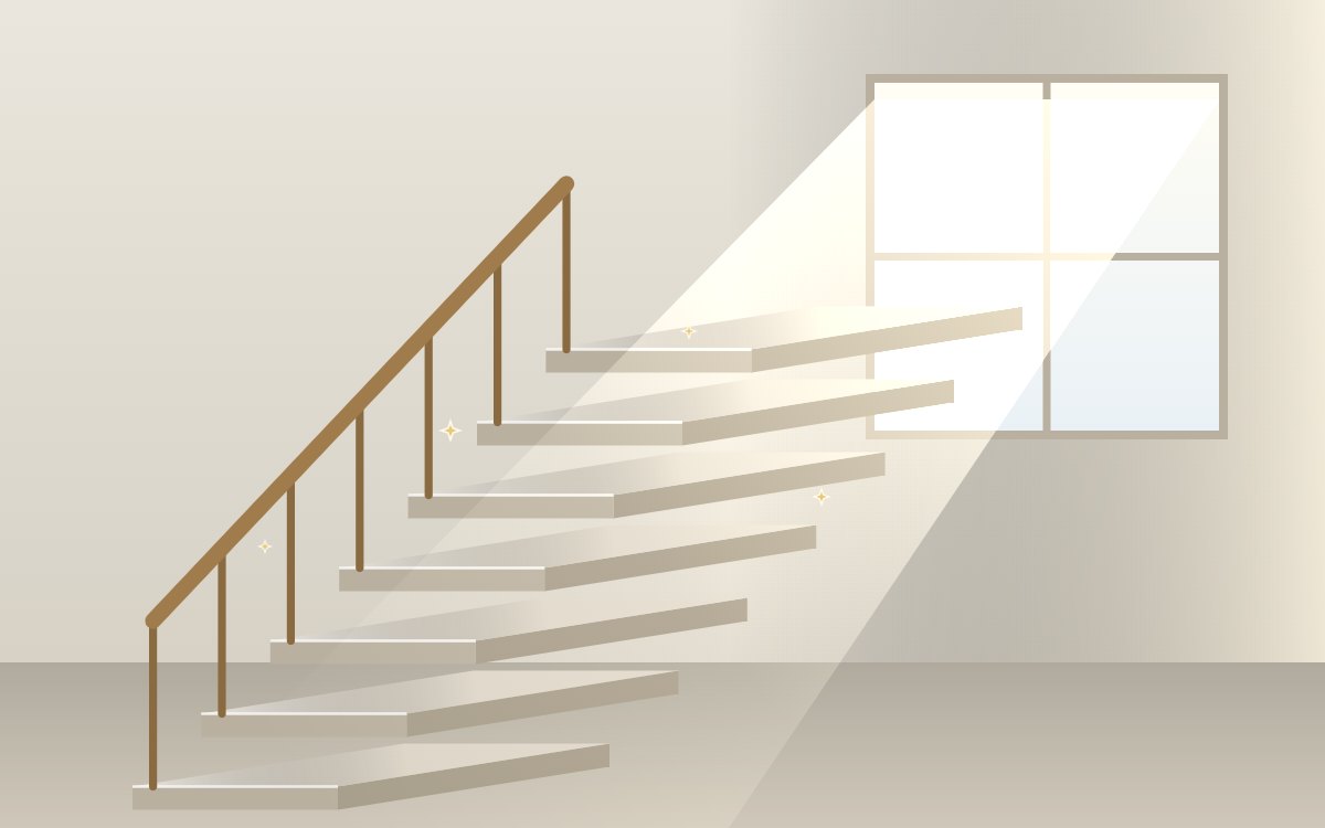 Treppenhaus nach der Reinigung durch MP Prestige – Beispielbild