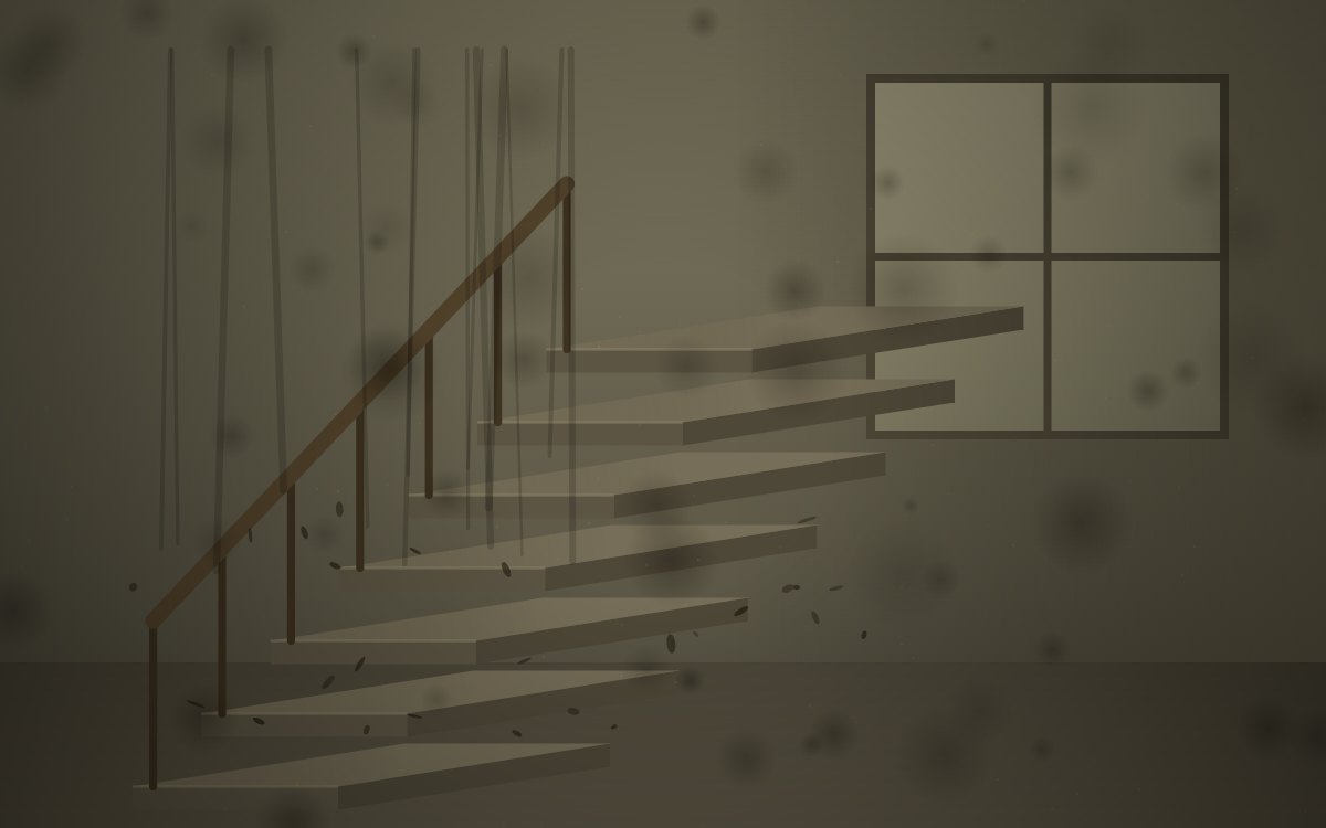Treppenhaus vor der Reinigung – Beispielbild
